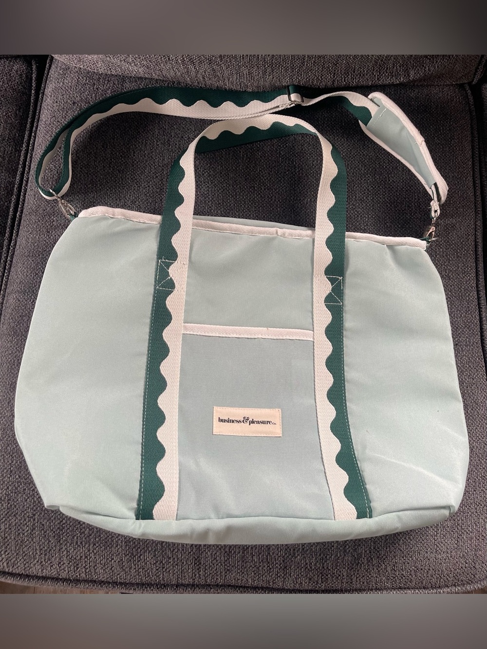 Mint and Green insulated Beach cooler Tote Bag